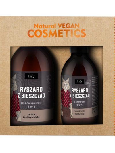 LaQ Ryszard z Bieszczad Czarny Mat zestaw żel pod prysznic 500ml + szampon 300ml