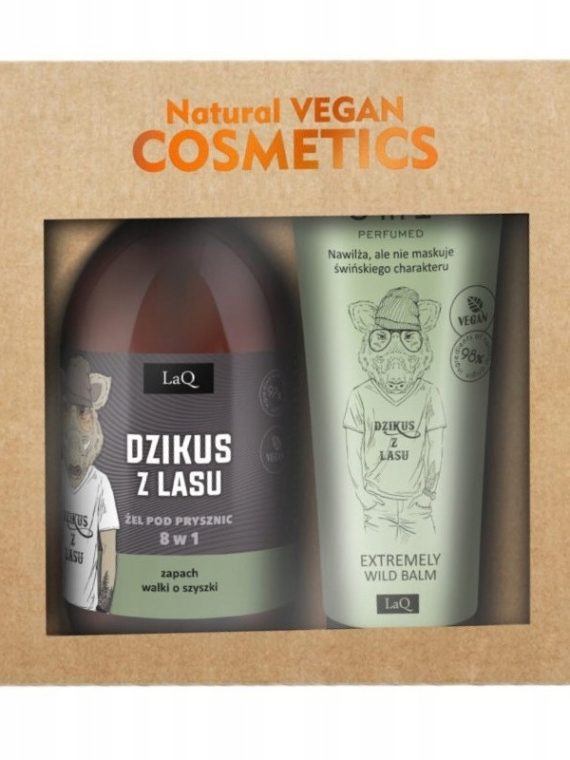 LaQ Dzikus z Lasu Czarny Mat zestaw żel pod prysznic 500ml + balsam w tubie 200ml