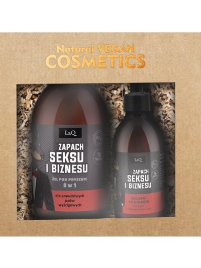 LaQ Zapach Seksu i Biznesu zestaw żel pod prysznic 500ml + balsam po goleniu 150ml