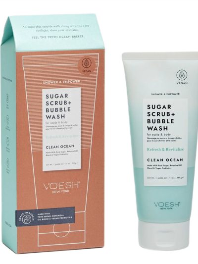 VOESH Sugar Scrub + Bubble Wash cukrowy peeling myjący do ciała i skóry głowy Clean Ocean 210g