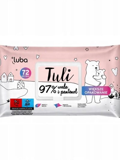 Luba Tuli nawilżane chusteczki dla dzieci i niemowląt 97% woda i pantenol 72szt
