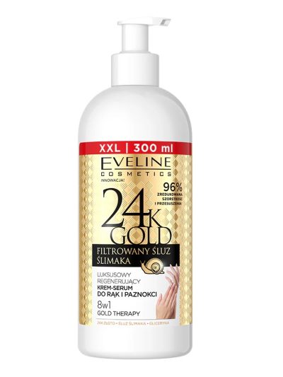 Eveline Cosmetics 24K Gold luksusowy regenerujący krem-serum do rąk 300ml