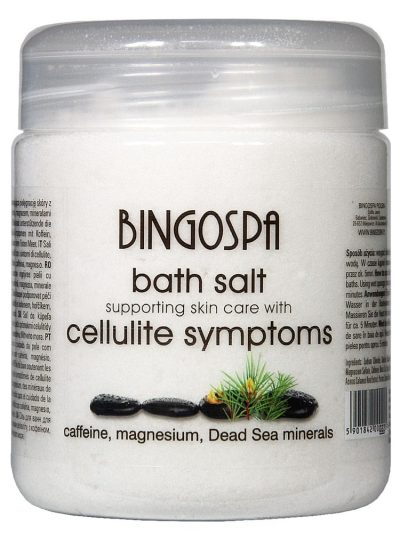 BingoSpa Sól do kąpieli wspomagająca pielęgnację skóry z cellulitem z kofeiną i minerałami z Morza Martwego 550g