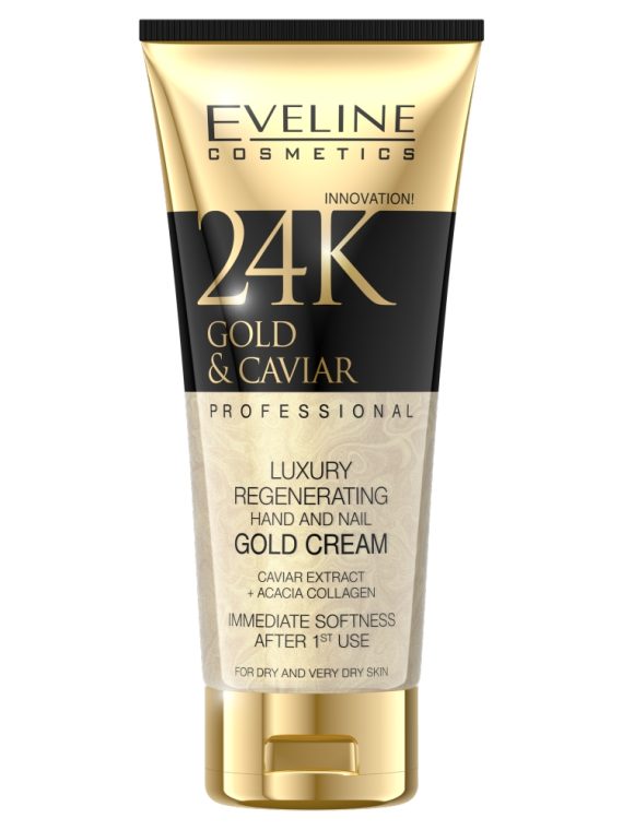 Eveline Cosmetics 24K Gold & Caviar regenerujący krem do rąk dla skóry suchej i bardzo suchej 100ml