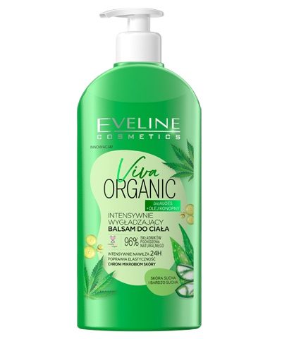 Eveline Cosmetics Viva Organic intensywnie wygładzający balsam do ciała bioAloes + Olej Konopny 350ml