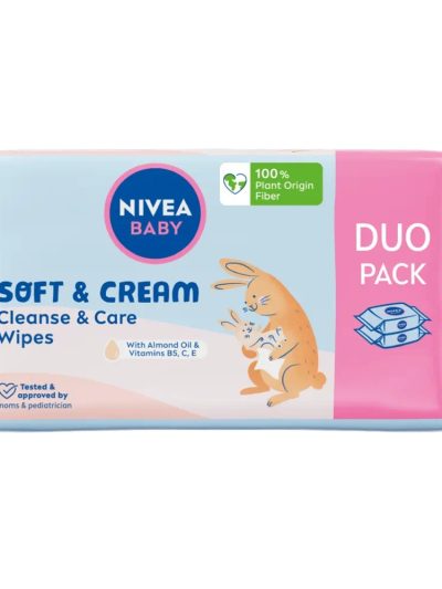 Nivea Baby Soft & Cream chusteczki biodegradowalne 2x57szt