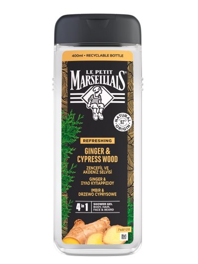 Le Petit Marseillais Żel pod prysznic 4w1 dla mężczyzn Imbir & Drzewo Cyprysowe 400ml