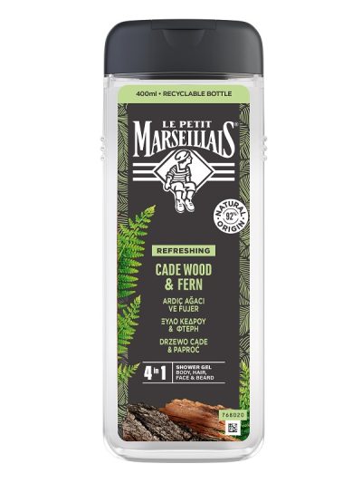 Le Petit Marseillais Nature For Men żel pod prysznic 4w1 Drzewo Cade & Paproć 400ml