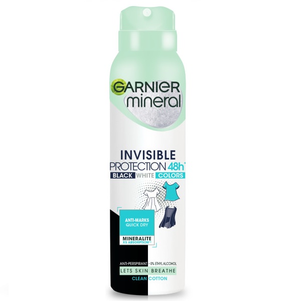 Garnier Mineral Invisible Protection Clean Cotton antyperspirant 150ml