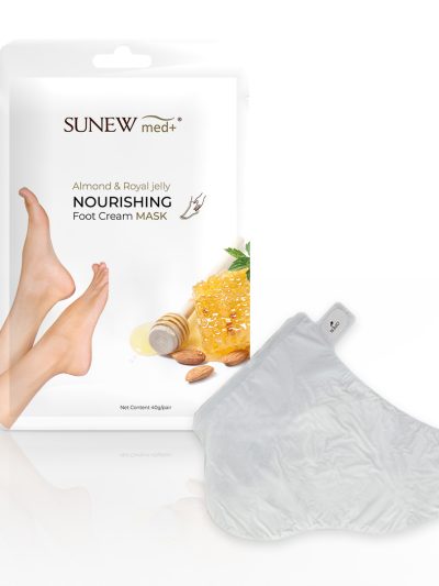 SunewMed+ Nourishing Foot Cream Mask nawilżająca maska do stóp w formie skarpetek Migdał i Mleczko Pszczele