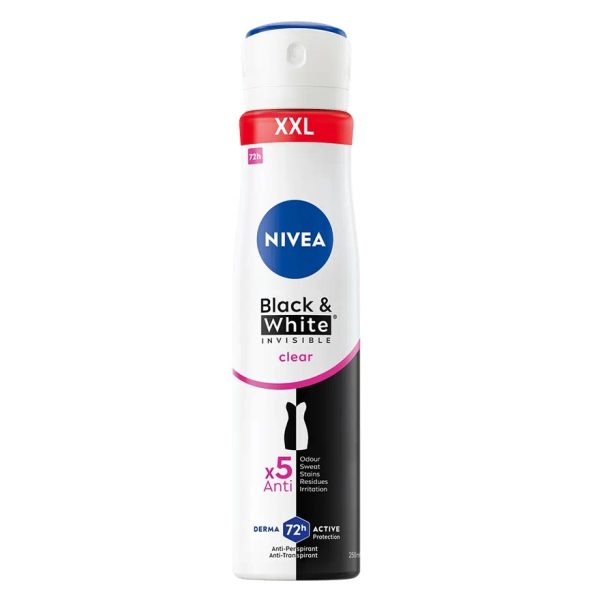 Nivea Black&White Invisible Clear antyperspirant 250ml