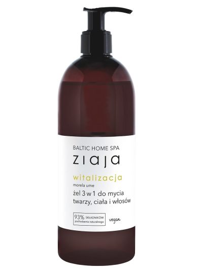 Ziaja Baltic Home Spa Witalizacja żel 3w1 do mycia twarzy ciała i włosów Morela Ume 500ml