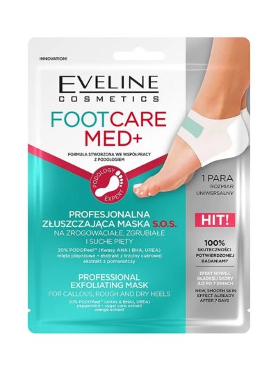 Eveline Cosmetics Foot Care Med+ profesjonalna złuszczająca maska do pięt 1 para