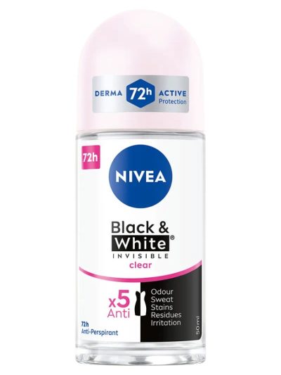 Nivea Black&White Invisible Clear antyperspirant w kulce 50ml