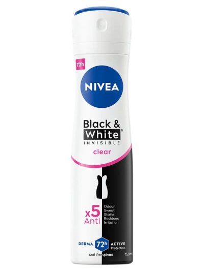 Nivea Black&White Invisible Clear antyperspirant 150ml
