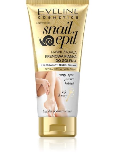 Eveline Cosmetics Snail Epil nawilżająca kremowa pianka do depilacji ze śluzem ślimaka do skóry suchej i wrażliwej 175ml