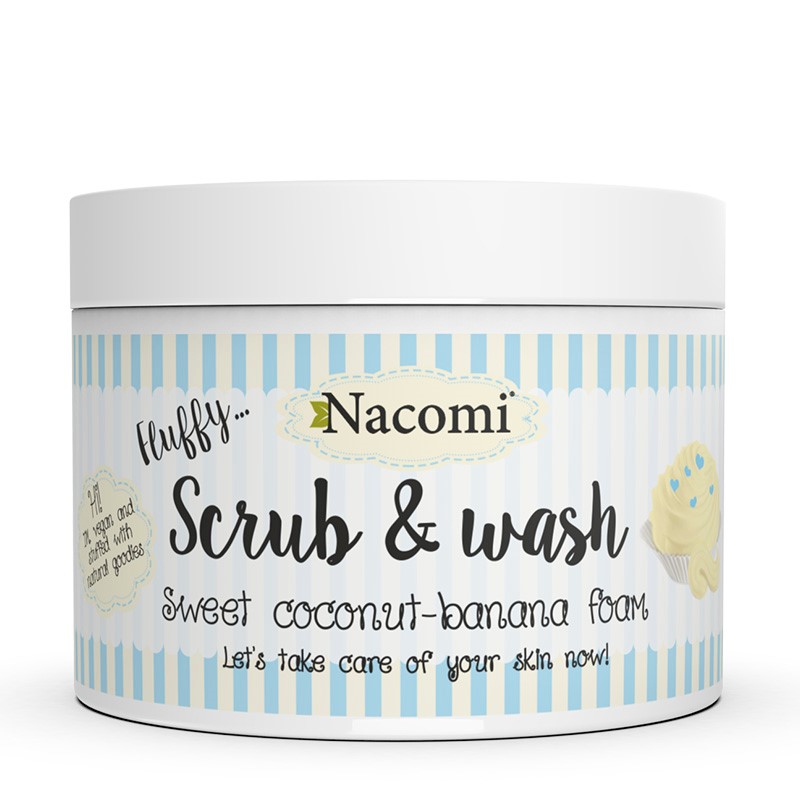 Nacomi Nacomi Scrub &amp; Wash pianka peelingująco-myjąca Słodka Kokosowo-Bananowa Pianka 180ml — Składniki i ocena