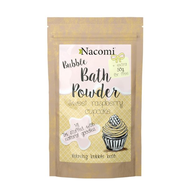 Nacomi Bubble Bath Powder puder do kąpieli Sweet Raspberry Cupcake 150g