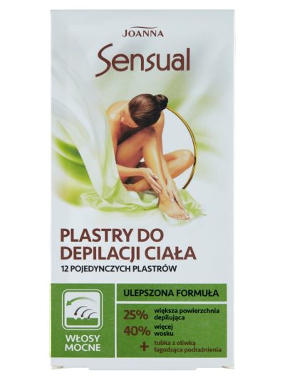 Joanna Sensual plastry do depilacji ciała włosy mocne 12szt + tubka z oliwką łagodzącą 10ml