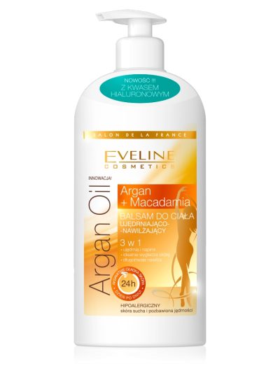 Eveline Cosmetics Argan Oil Argan + Macadamia balsam do ciała ujędrniająco-nawilżający 3w1 350ml