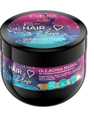 Eveline Cosmetics Hair 2 Love olejkowa maska do włosów wysokoporowatych 300ml