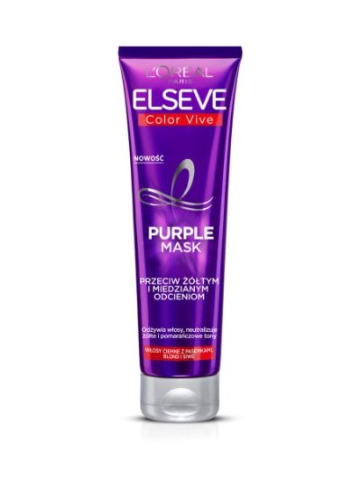 L'Oreal Paris Elseve Color-Vive Purple Mask maska do włosów przeciw żółtym i miedzianym odcieniom 150ml