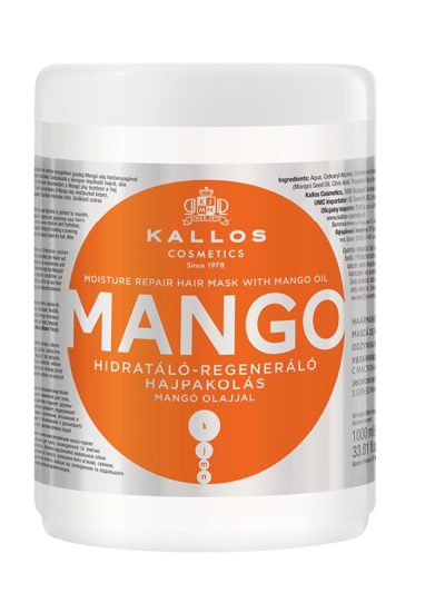 Kallos KJMN Mango Moisture Repair Hair Mask wzmacniająca maska do włosów z olejkiem z mango 1000ml