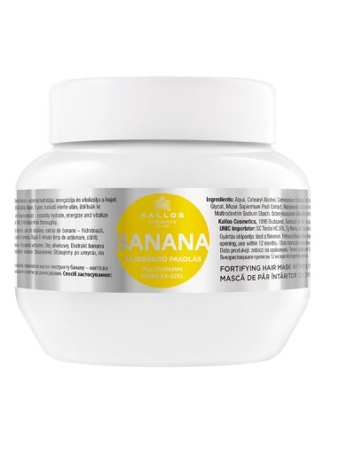 Kallos KJMN Banana Fortifying Hair Mask wzmacniająca maska do włosów z kompleksem multiwitaminowym 275ml