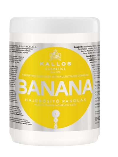 Kallos KJMN Banana Fortifying Hair Mask wzmacniająca maska do włosów z kompleksem multiwitaminowym 1000ml