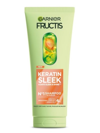 Garnier Fructis Keratin Sleek szampon do włosów suchych i puszących się 200ml