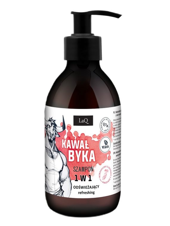 LaQ Odświeżający szampon do włosów 1w1 Kawał Byka 300ml