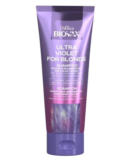 BIOVAX Ultra Violet intensywnie regenerujący szampon tonujący do włosów blond i siwych 200ml