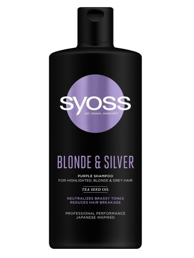 Syoss Blonde & Silver Purple Shampoo szampon neutralizujący żółte tony do włosów blond i siwych 440ml
