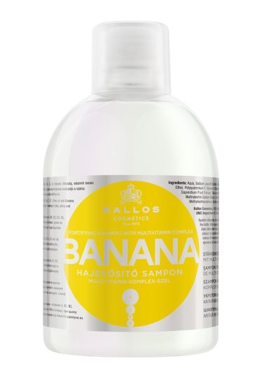 Kallos KJMN Banana Fortifying Shampoo wzmacniający szampon do włosów z kompleksem multiwitaminowym 1000ml