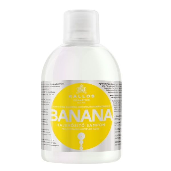 Kallos KJMN Banana Fortifying Shampoo wzmacniający szampon do włosów z kompleksem multiwitaminowym 1000ml