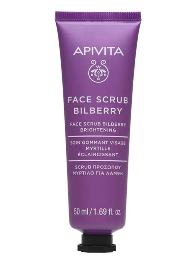 Apivita Face Scrub Bilberry rozświetlający peeling do twarzy z borówką 50ml