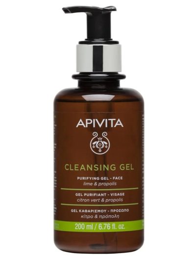 Apivita Cleansing Gel Purifying oczyszczający żel do twarzy z limonką i propolisem 200ml
