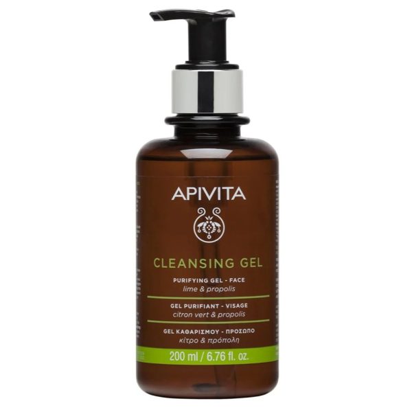 Apivita Cleansing Gel Purifying oczyszczający żel do twarzy z limonką i propolisem 200ml