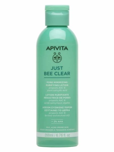 Apivita Just Bee Clear Pore Minimizing Purifying Lotion matujący tonik oczyszczający do cery tłustej 200ml