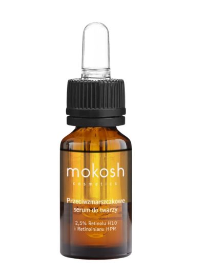 Mokosh Przeciwzmarszczkowe serum do twarzy 2.5% retinolu H10 i retinoinianu HPR Róża z jagodą 10ml