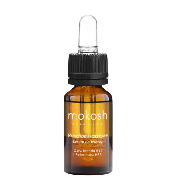 Mokosh Przeciwzmarszczkowe serum do twarzy 2.5% retinolu H10 i retinoinianu HPR Róża z jagodą 10ml