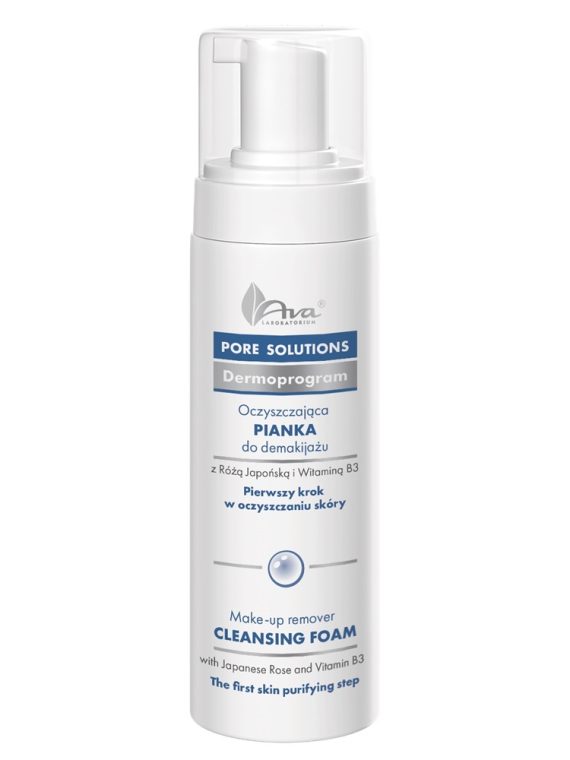 Ava Laboratorium Pore Solutions oczyszczająca pianka do demakijażu z różą japońską i witaminą B3 150ml