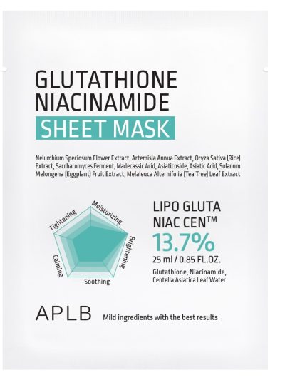 APLB Glutathione Niacinamide Sheet Mask rozjaśniająca maska w płachcie 25ml