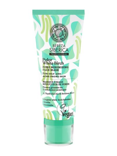 Natura Siberica Bereza Siberica wegańska zwężająca pory maska do twarzy do skóry tłustej oraz z tendencją do powstawania trądziku 100ml