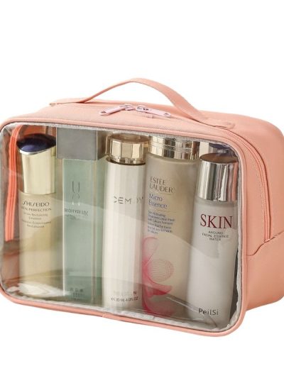 Ecarla Kosmetyczka organizer na kosmetyki Różowa