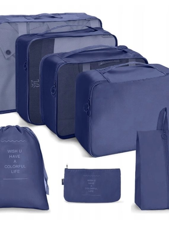 Ecarla Zestaw podróżnych kosmetyczek Granatowe 7szt.