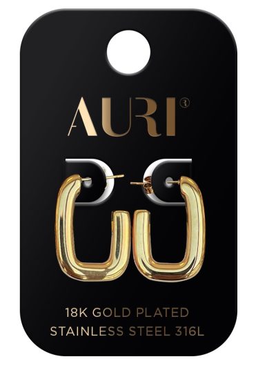 Auri Kolczyki pozłacane owalne półotwarte