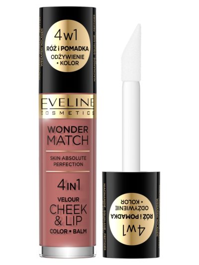Eveline Cosmetics Wonder Match Velour Cheek&Lip róż i pomadka w płynie 05 4.5ml