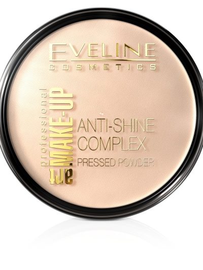 Eveline Cosmetics Art Make-Up Anti-Shine Complex Pressed Powder matujący puder mineralny z jedwabiem 33 Golden Sand 14g