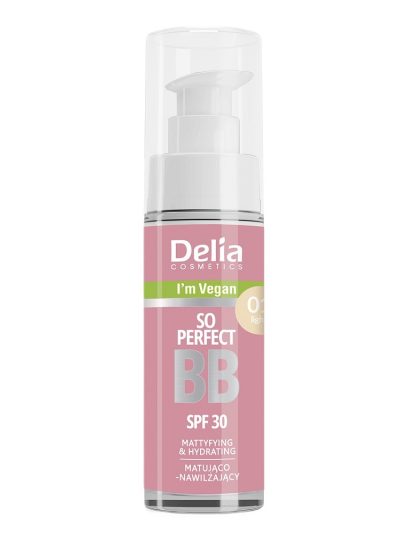 Delia So Perfect wegański krem BB z filtrem SPF30 01 Light 30ml